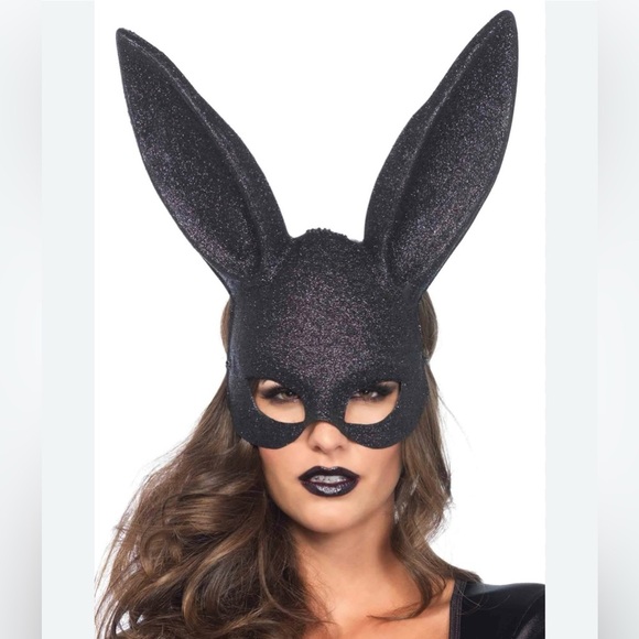 Women’s Glitter Masquerade Rabbit Mask - Picture 4 of 7